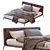 Poliform Park Uno Leather Bed 3D model small image 3