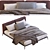 Poliform Park Uno Leather Bed 3D model small image 4