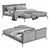 Poliform Park Uno Leather Bed 3D model small image 5