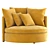 Mustard Velvet 2-Seater Sofa 3D model small image 1