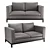 Title: Hamburg Double Sofa - Elegant and Comfortable 3D model small image 1