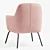 Modern Velvet Arm Chair 3D model small image 2