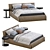 Meridiani Leather Bed: Fox Design 3D model small image 6