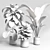 Modern Concrete Vase with Indoor Plant 3D model small image 5