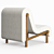 Cozy Wood Lounge Chair 3D model small image 3