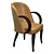 Elegant Ebony Art Deco Dining Chair 3D model small image 2