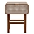 Retro Teak Cane Accent Table: Stylish Storage Solution 3D model small image 2