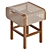 Retro Teak Cane Accent Table: Stylish Storage Solution 3D model small image 3