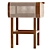 Retro Teak Cane Accent Table: Stylish Storage Solution 3D model small image 4