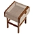 Retro Teak Cane Accent Table: Stylish Storage Solution 3D model small image 5