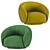 Elegant Julep Armchair by Tacchini 3D model small image 3