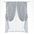 Elegant White Window Curtains 3D model small image 1