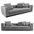 Elegant Minotti Blazer Fabric Sofa 3D model small image 1