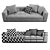 Elegant Minotti Blazer Fabric Sofa 3D model small image 5