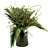 Tropical Elegance: Green Palm Bouquet 3D model small image 1
