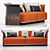 Elegant Bentley Home Ramsey Sofa 3D model small image 4