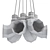 Sleek Glass Horn Pendant Light 3D model small image 2