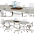 Sleek White Conference Table 3D model small image 1