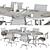 Sleek White Conference Table 3D model small image 5