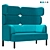 Sleek Comfort: Story High-Back 2-Seater 3D model small image 1