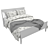 Sleek White Bed Frame | IDANAS IDANES IKEA 3D model small image 3