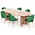 Modern Paden Dining Table Set 3D model small image 1