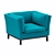 Luxury Turquoise Velvet Sofa 3D model small image 1