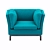 Luxury Turquoise Velvet Sofa 3D model small image 2