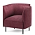 Elegant Hemicycle Armchair 3D model small image 2