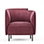 Elegant Hemicycle Armchair 3D model small image 3