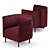 Elegant Hemicycle Armchair 3D model small image 4