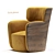 Cozy Yellow Armchair: Soft, High-Back Comfort 3D model small image 1