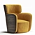 Cozy Yellow Armchair: Soft, High-Back Comfort 3D model small image 2