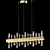 Elegant Crystal Chandelier: 100cm & 82cm Lengths 3D model small image 4