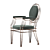 Elegant Rose Gold Velvet Chair 3D model small image 1