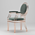 Elegant Rose Gold Velvet Chair 3D model small image 2