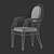 Elegant Rose Gold Velvet Chair 3D model small image 6