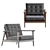 Mid Century Black Leather Armchair 3D model small image 6