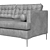 Elegant Gray Velvet Sofa 3D model small image 3