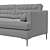 Elegant Gray Velvet Sofa 3D model small image 4