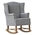 Gray Leather Rocking Chair 3D model small image 1