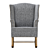 Gray Leather Rocking Chair 3D model small image 2