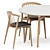 Modern Wood Chairs & Round Table 3D model small image 2