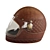 Vintage Leather Moto Helmet 3 3D model small image 1