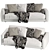 Luxurious Katarina Blanche Velvet Sofa 3D model small image 5