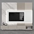 Modern TV Wall Unit 55" - Sleek Entertainment Center 3D model small image 1