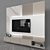 Modern TV Wall Unit 55" - Sleek Entertainment Center 3D model small image 2