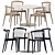 Modern Newood Chairs & Elegant T-table 3D model small image 1