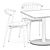 Modern Newood Chairs & Elegant T-table 3D model small image 5