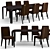 Fendi Casa Luxury Dining Set 3D model small image 1